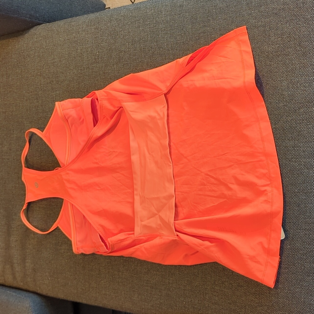 Lululemon Racer Back Orange Running Top - Picture 3 of 4